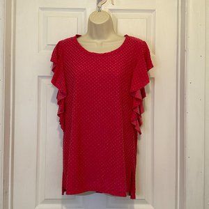 Small Pink Ruffle Sleeveless Top